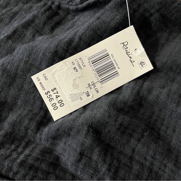 Raisins Sol Cotton Button Up Cover Up dress black - XS - Picture 11 of 11